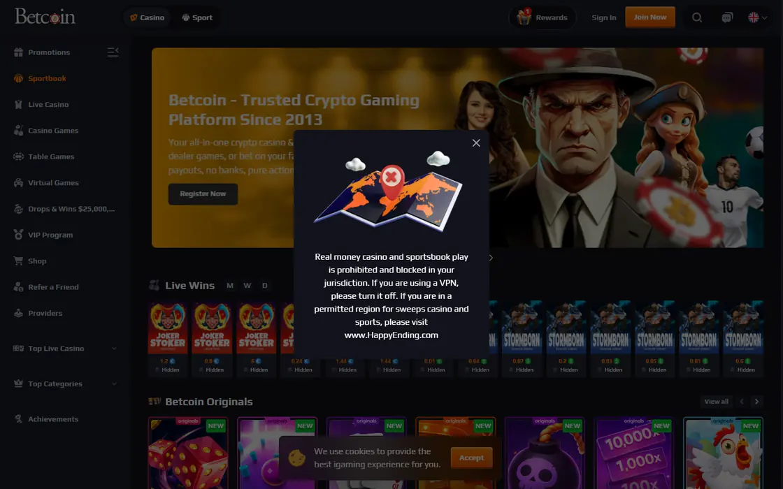Captura de Betcoin.ag