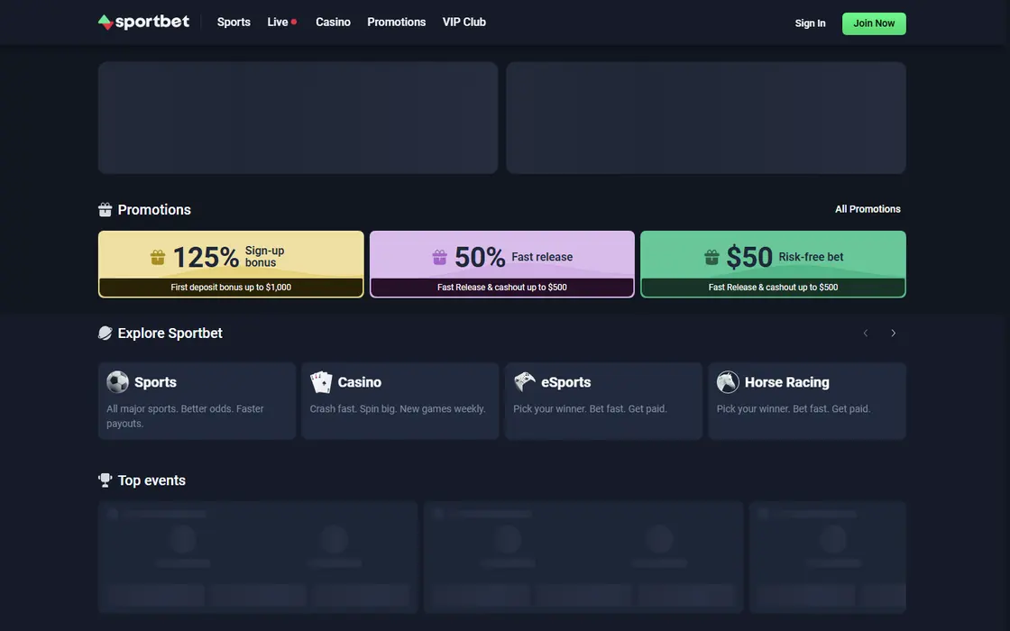 Captura de Sportbet.one